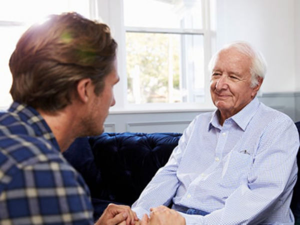 Father & son having conversation